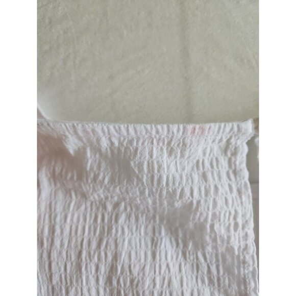 Levi's Blouse Womens 3X White Seersucker Boxy 3/4 Sleeve Slouchy Button Oversize - Picture 14 of 16